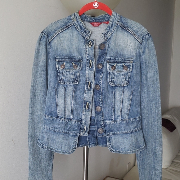 guess denim peplum jacket